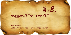 Mogyorósi Ernő névjegykártya