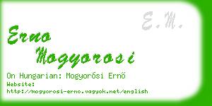 erno mogyorosi business card